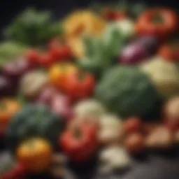 Illustration of diverse variety of vegetables for optimal digestion