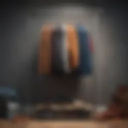 Stylish used clothes hanging on a rack