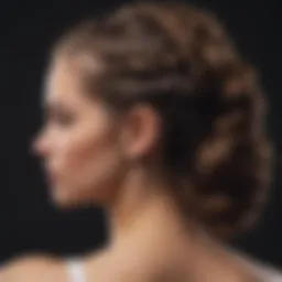 Long hair elastic in intricate braided updo