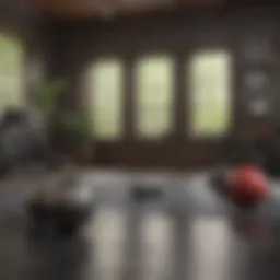 A cozy home workout space with equipment
