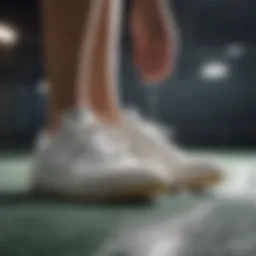 Tennis shoes soaking in cleaning solution