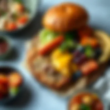 Balanced meals showcasing a variety of food groups