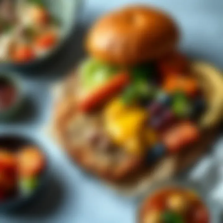 Balanced meals showcasing a variety of food groups