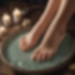 A serene foot soak setup with natural ingredients