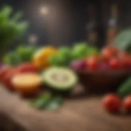 Fresh vegetables and fruits selection