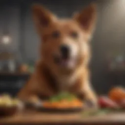 Healthy canine enjoying raw food diet