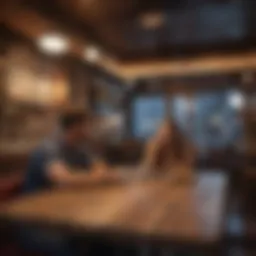 A cozy café setting where conversations spark love