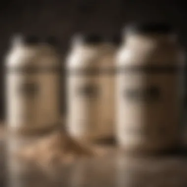 Two types of protein powder in containers