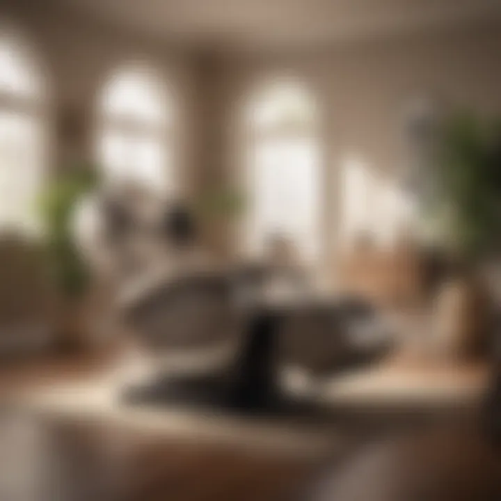 A serene home environment featuring a zero gravity massage chair